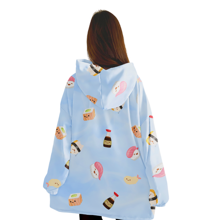 Sushi Time Sherpa Hoodie Blanket