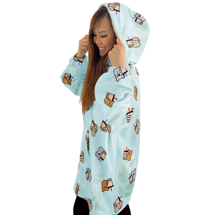 Boba Luvas Sherpa Hoodie Blanket