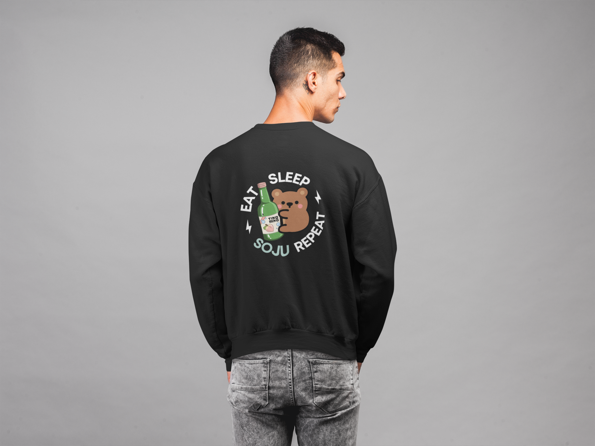 Soju Bear - Eat Sleep Repeat Crewneck Sweatshirt